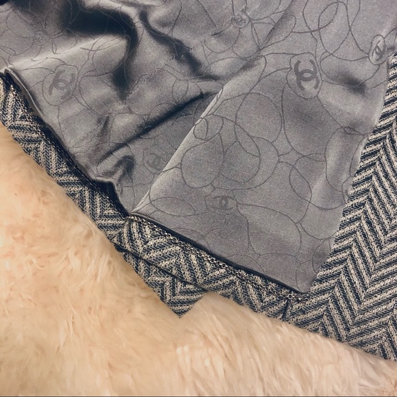 HP! ๐ CHANEL Blue Tweed Jacket Mid-length Coat FR 36 - Picture 11 of 11